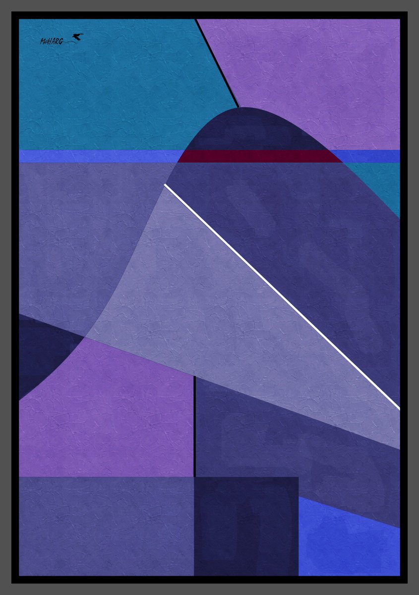 Geometric Abstract Painting By Joe Mcharg, 30 X 42, Got The Blues, Original Artwork