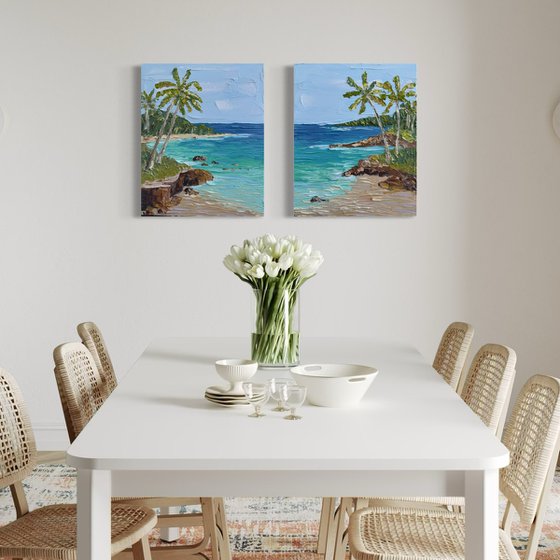 Tropical retreat diptych