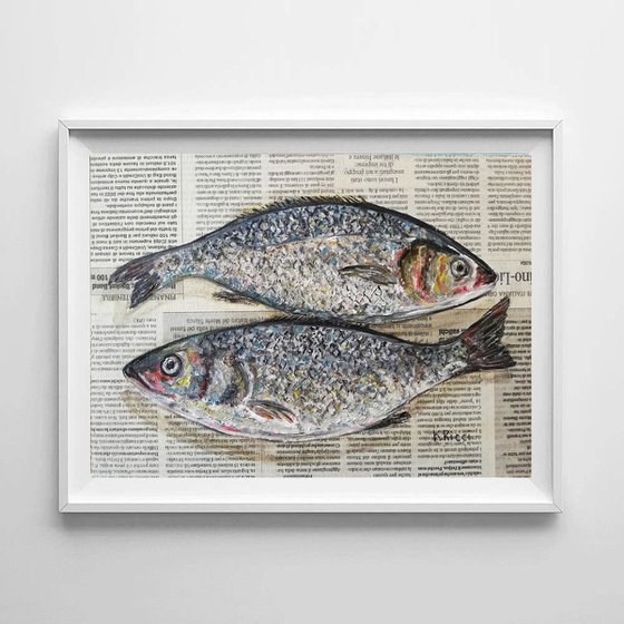 Scaled Fishes on Newspaper