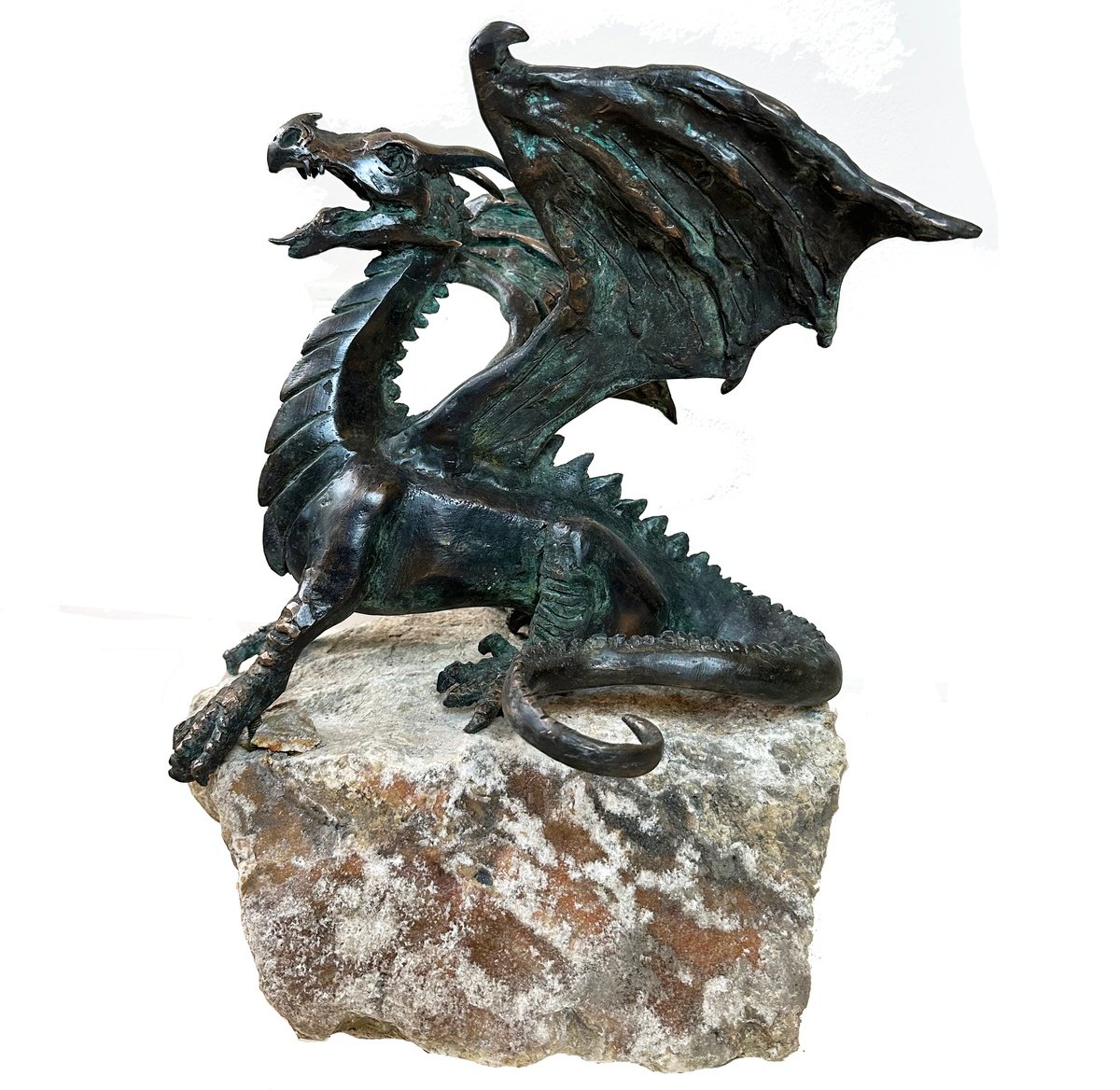 Expressive Animal Sculpture By Toth Kristof, 15 X 14", Dragon, Original Artwork