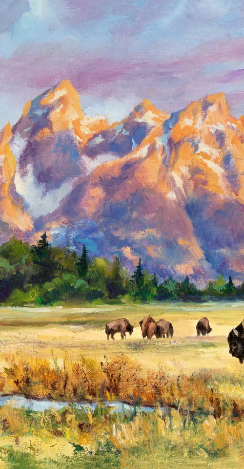 Teton mountain landscape by Lucia Verdejo