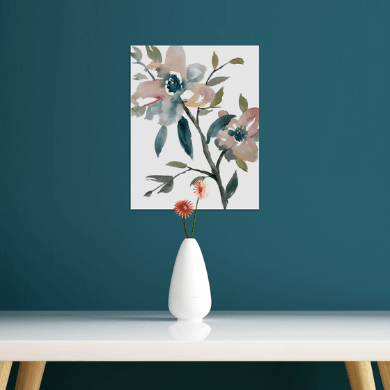 Magnolia painting. Blossoms painting