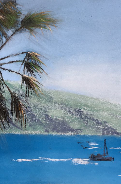 palm and sea by Ksenia Lutsenko