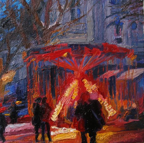 Winter evening on the carousel. by Olena Kamenetska-Ostapchuk