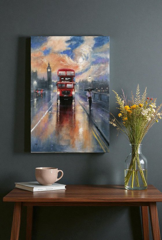 Late Night London, walking in the rain 2