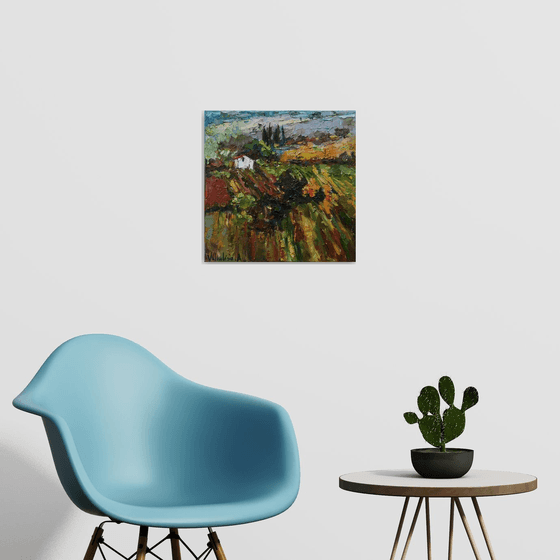 Tuscany autumn landscape - Italy Oil painting