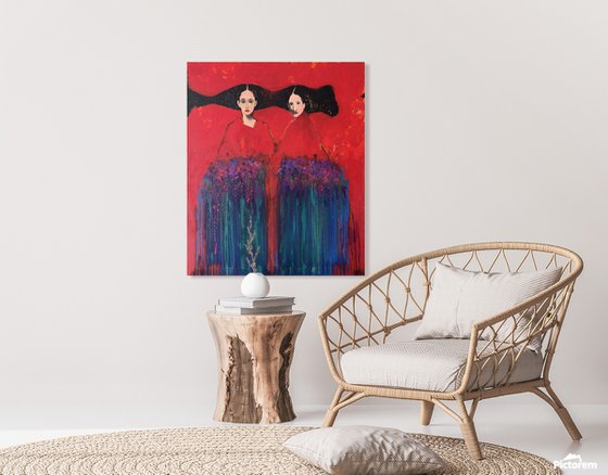 Sisters with Flowers