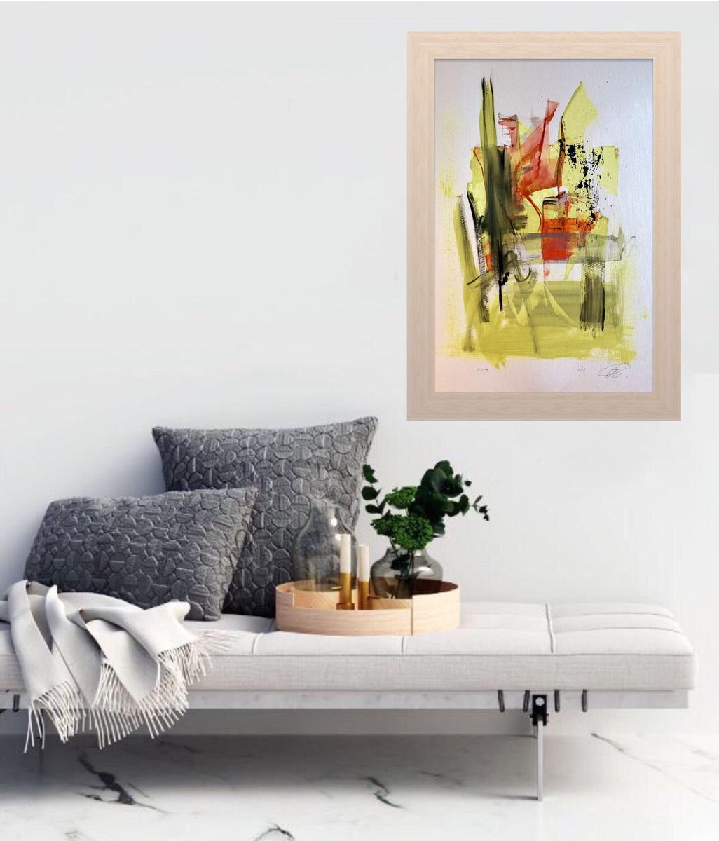 Abstract Acrylic Painting By Roberta Cervelli, 20 X 28", Wabi Sabi #4, Original Artwork