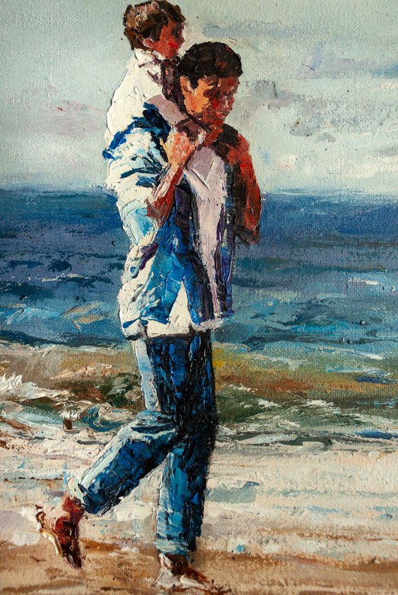 On the beach by the sea