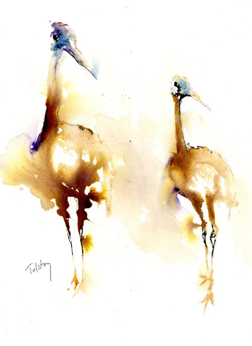 Cranes by Alex Tolstoy