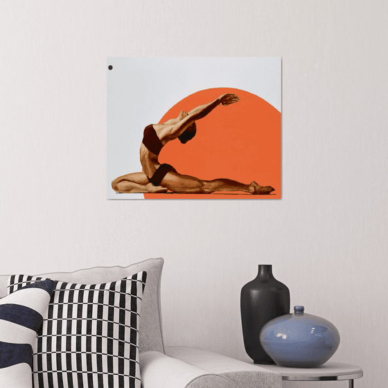 Limited edition 1/10 Golden yoga on orange