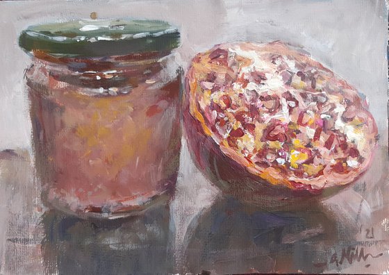 Jam Jar and Pomegranate