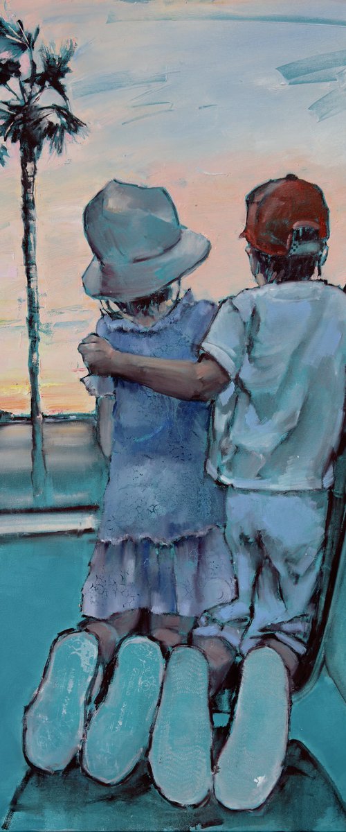 Sky is pink outside the window by Olha Laptieva