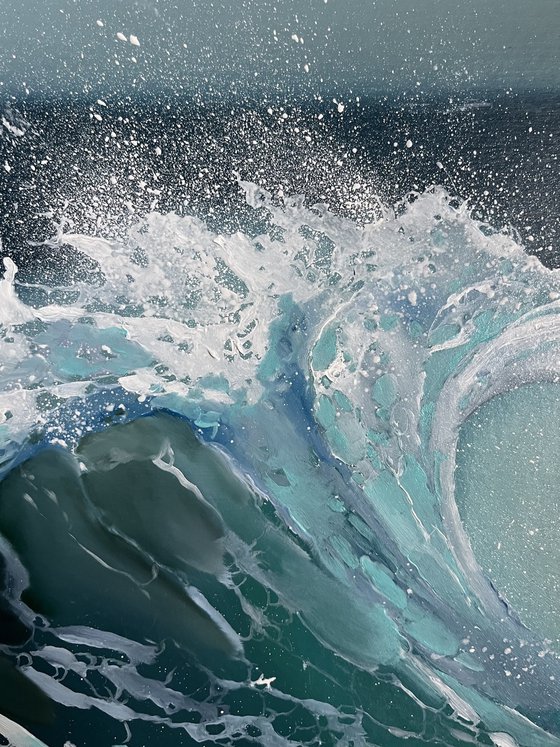 Sea wave oil painting