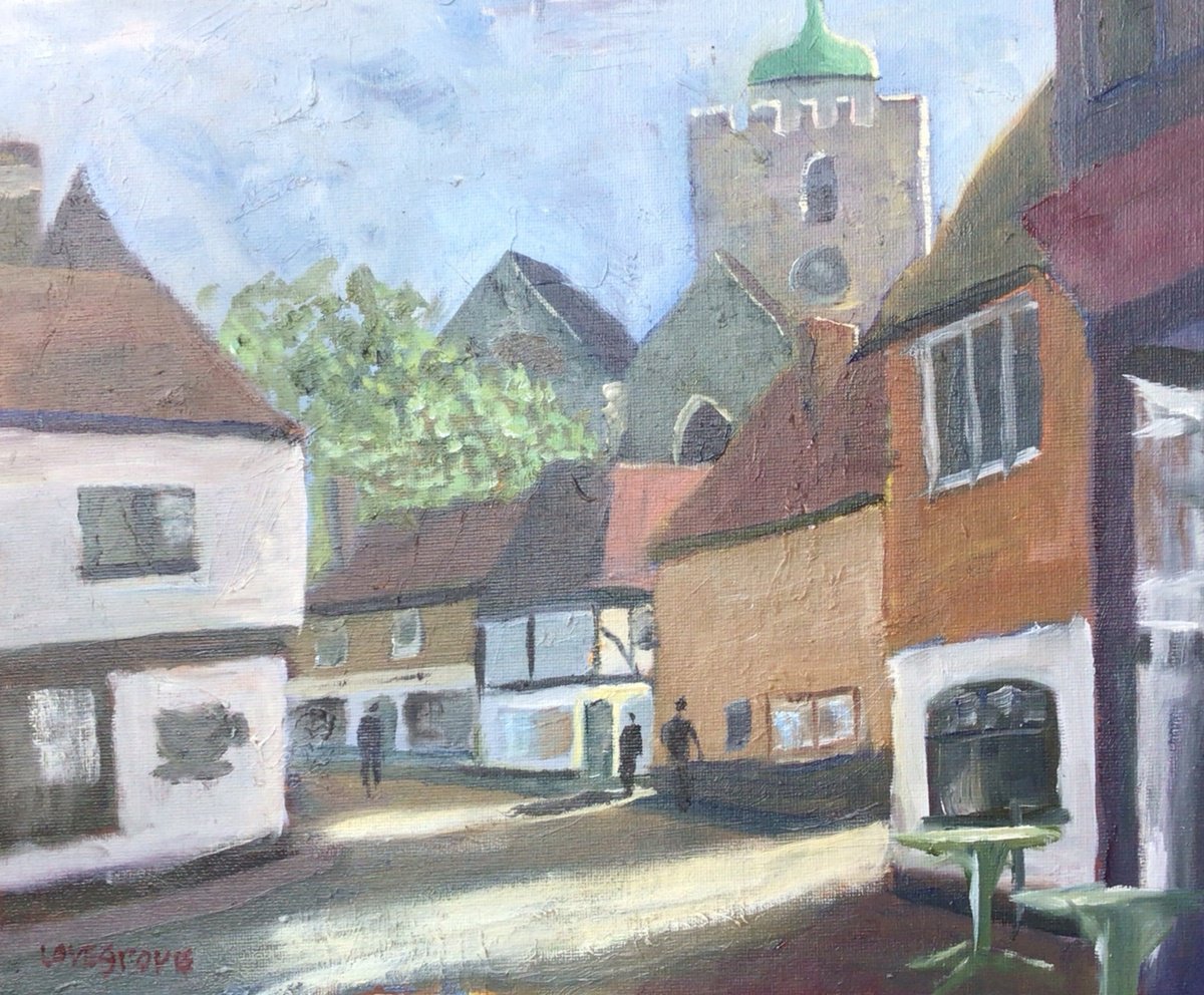 Impressionistic Cityscapes Oil Painting By Julian Lovegrove Art, 12 X 10", Sandwich Kent, Original Artwork