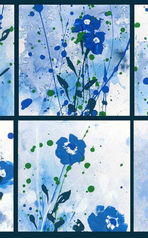 Dreaming In Blue Collection 2 - Set of 6 - Floral art by Kathy Morton Stanion by Kathy Morton Stanion