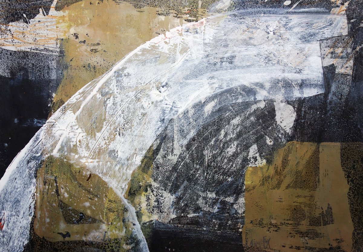 Abstract Landscape Oil Painting By Elizabeth Anne Fox, 23 X 16, Black River 13, Original Artwork