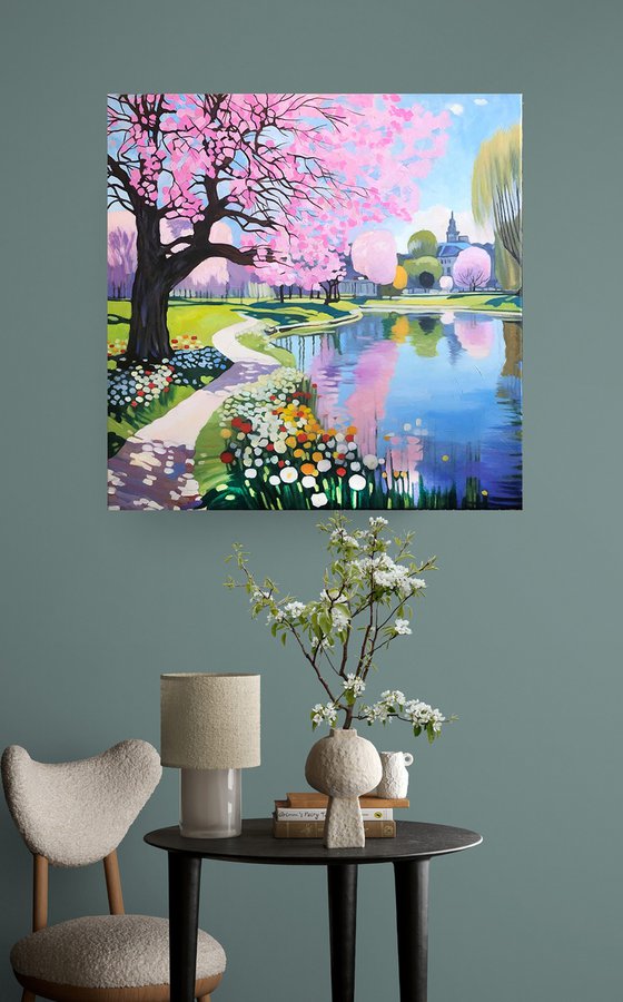 Spring Blossom by the Lake
