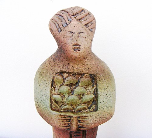 Shabti - Ancient Egyptian Figure – Servant to Seti - Ceramic Sculpture by Dick Martin