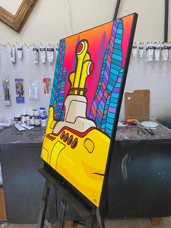 Yellow Submarine on Pink