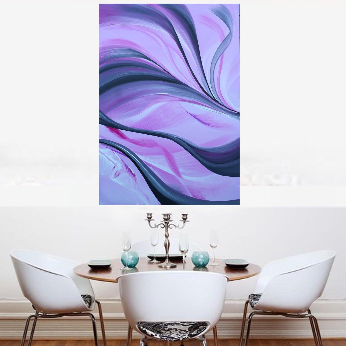 Organic Abstract Acrylic Painting By Susan Wooler, 28 X 39", Soft Breeze, Original Artwork