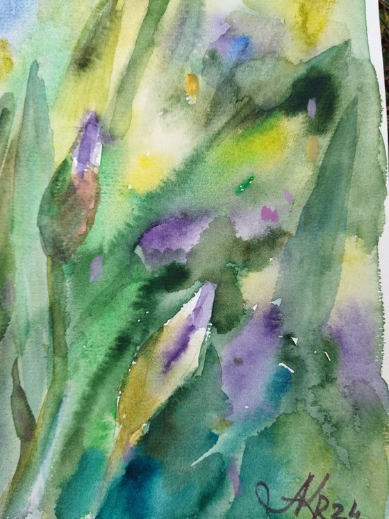 Charming flowers of iris