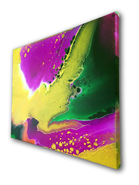 "Alien Landscape" - FREE Shipping to USA - Original Abstract PMS Acrylic Painting, 20 x 16 inches