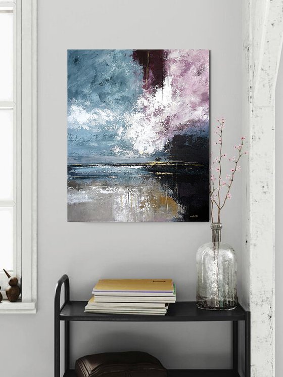 Crimson Light Breaking Through Blue