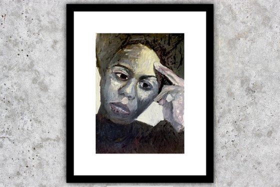 Nina Simone at the Piano Study In Oil