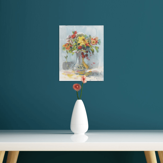 Vase of Flowers watercolor