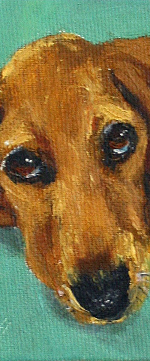 Dog 03.24 /5.5x4"  / FROM MY A SERIES OF MINI WORKS DOGS/ ORIGINAL PAINTING by Salana Art Gallery