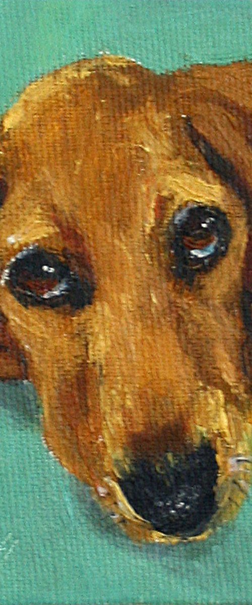 Dog 03.24 /5.5x4"  / FROM MY A SERIES OF MINI WORKS DOGS/ ORIGINAL PAINTING by Salana Art