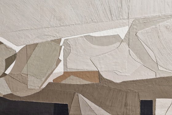 "Bella 5" Textured geometric brown art