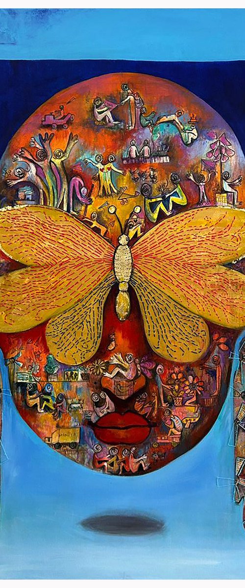 The World Behind Her Eyes_48"X60" by Arundhati Pise