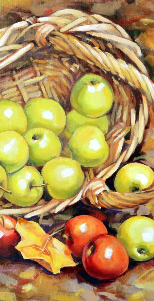 Basket and apples by Irina Ushakova