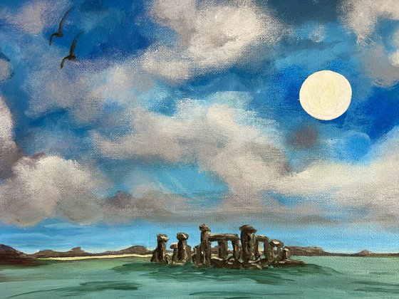 Stonehenge by a Full Moon