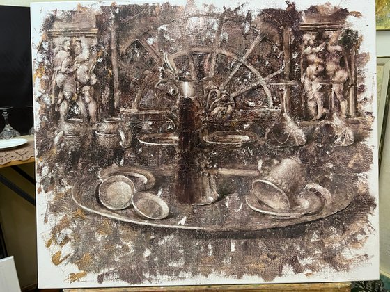 Earthy chocolate still life