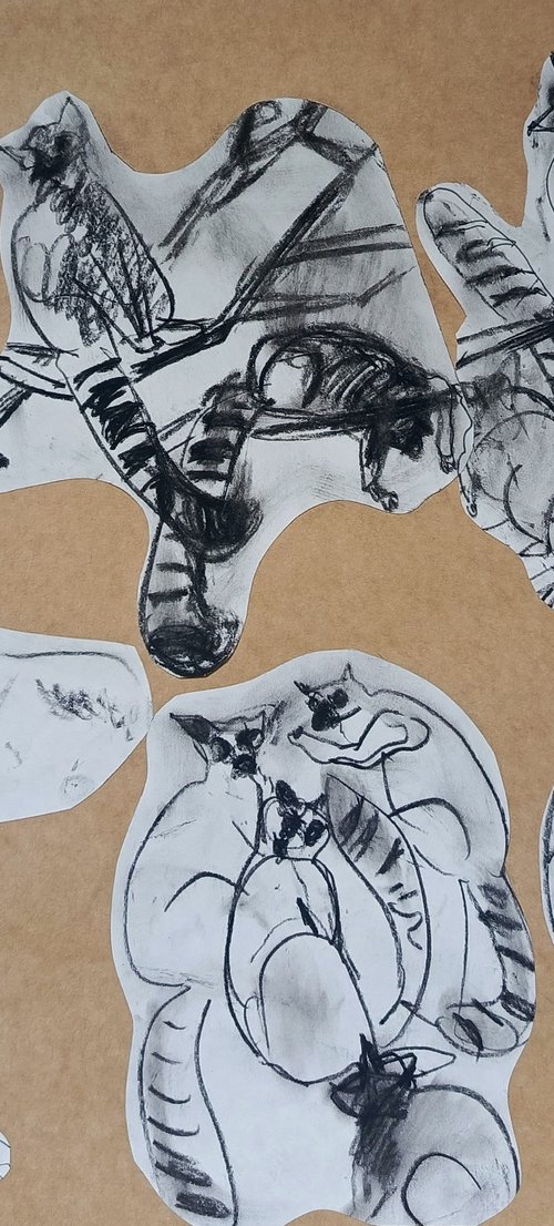 Collage of sketch drawings 1-25 by Oxana Raduga