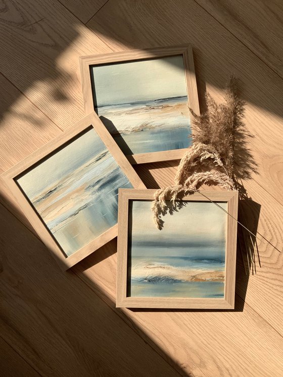 Three seas, set of 3 paintings