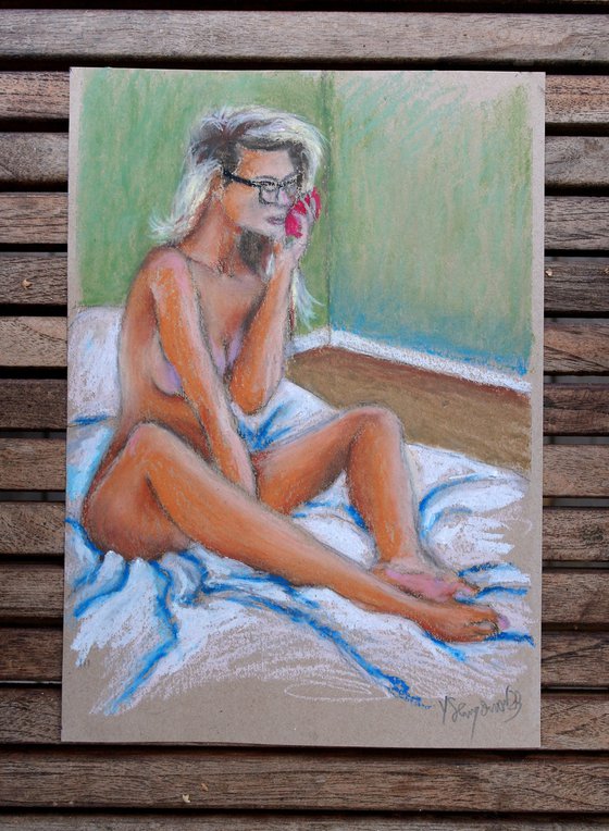 Female Figure 3 Oil Pastel Sketch