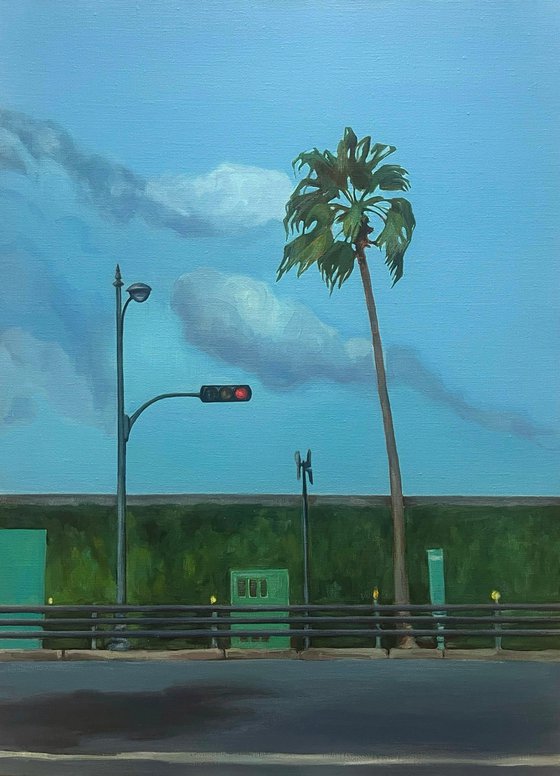 Palm and traffic light