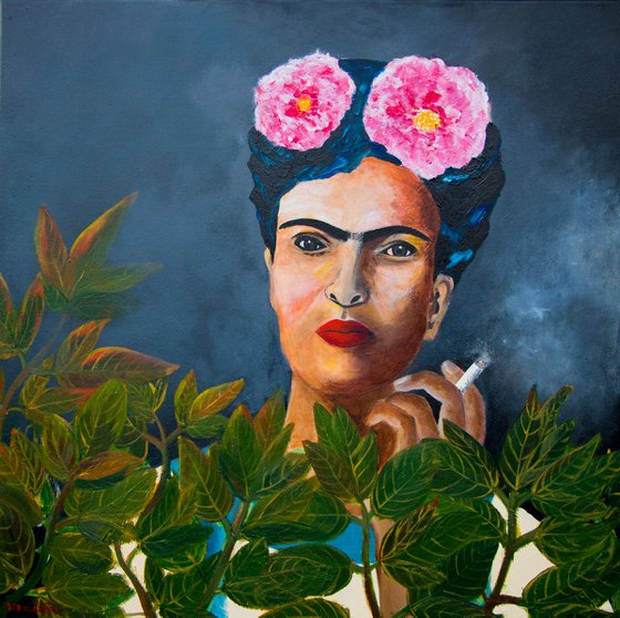 Frida Khalo 2, Original painting, Ready to hang by WanidaEm