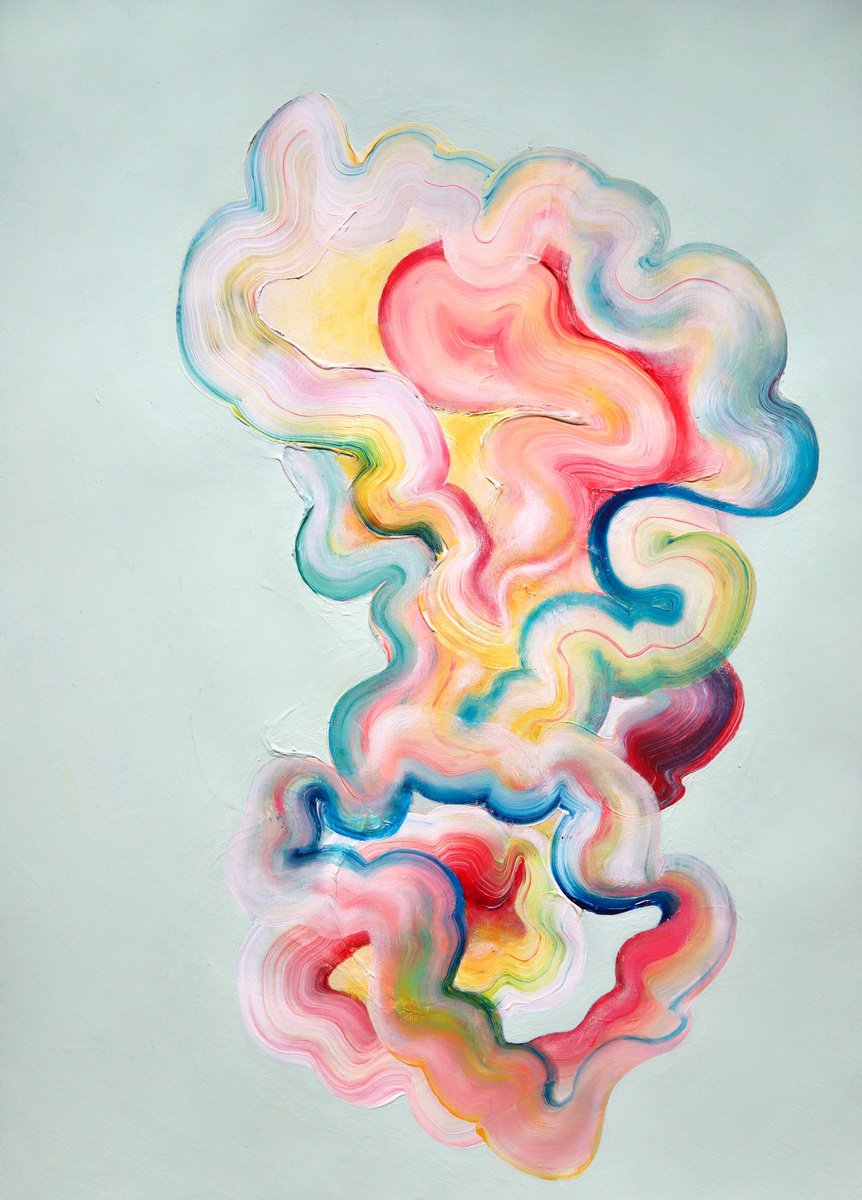 Abstract Acrylic Painting By Tam Chianta, 20 X 28", 