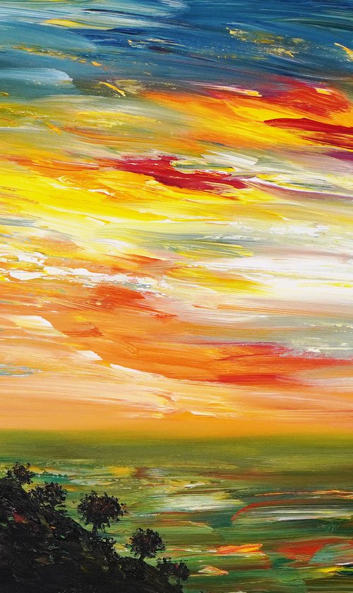 Romantic Evening Landscape A 2 by Peter Nottrott