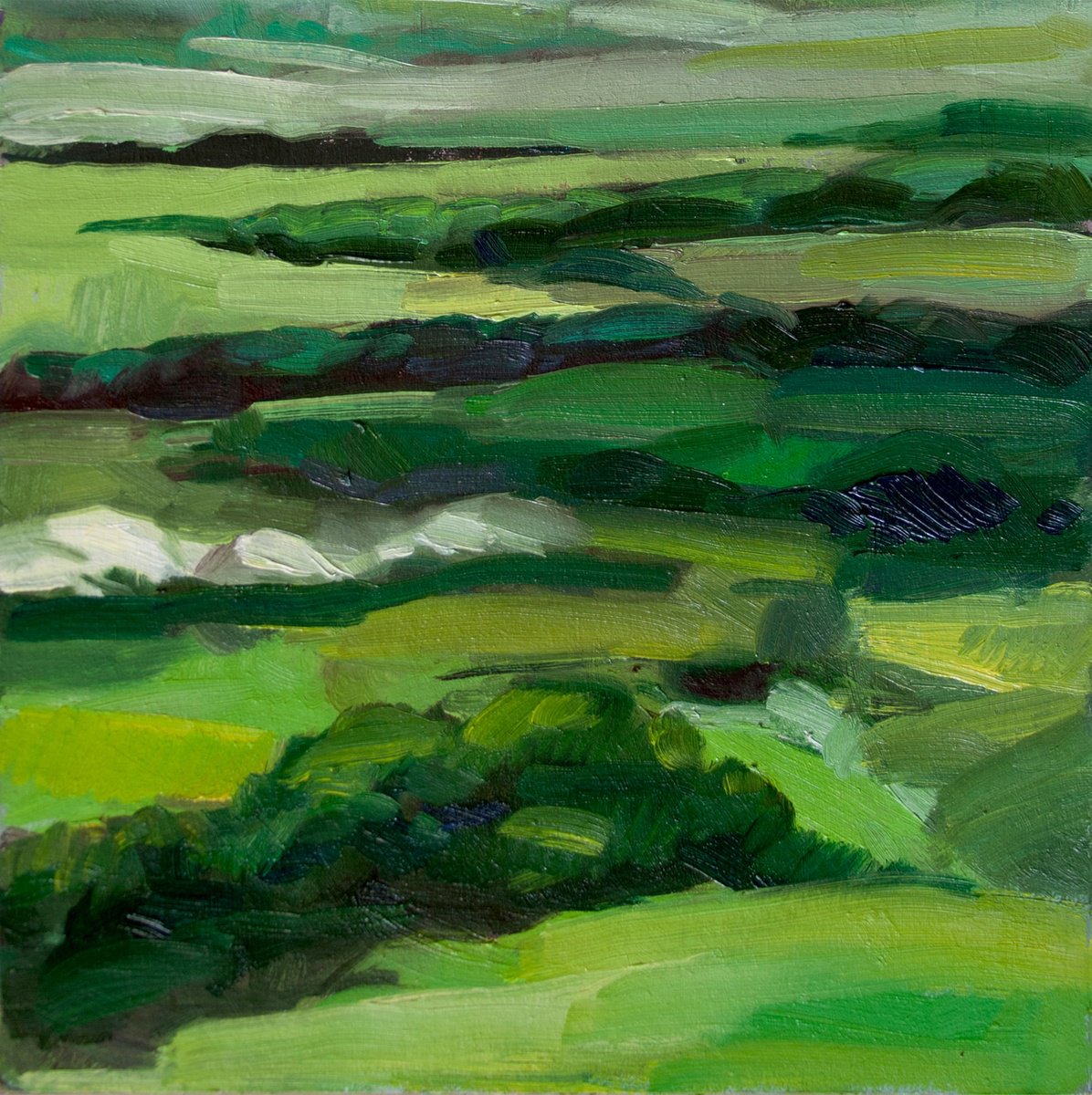 Abstract Green Landscape by Anna Khaninyan