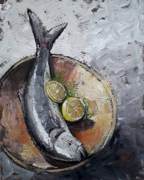 Fish on a plate by Alexander Zhilyaev