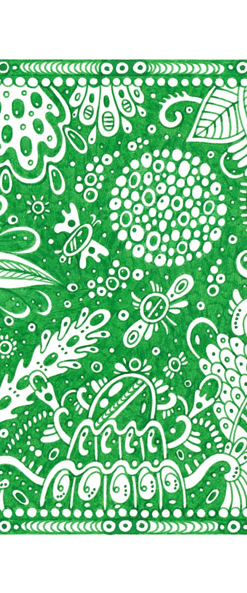 Surreal Pattern n.21 - Green Florals by Veronika Demenko