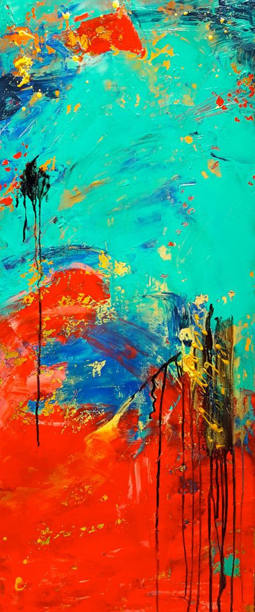 Abstract acrylic painting by Laura Spring
