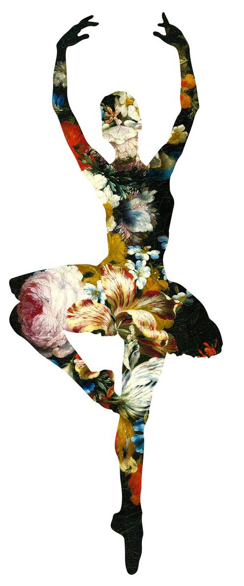 En dedans pirouette avec des fleurs(white) by Agent X