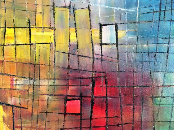 "Windows Of Opportunity" - Original PMS Oil Painting On Canvas - 24" x 36"